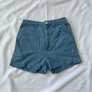 Madewell Chambray Shorts with Elastic Waist Size XS